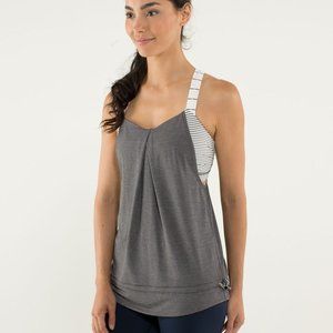 Lululemon Grey/White Rest Less Tank Size 6